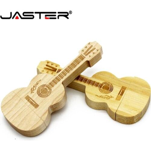 JASTER Wooden guitar usb flash drive natural wood bamboo pendrive 64GB 32GB 16GB 4GB memory stick thumb drive free custom logo
