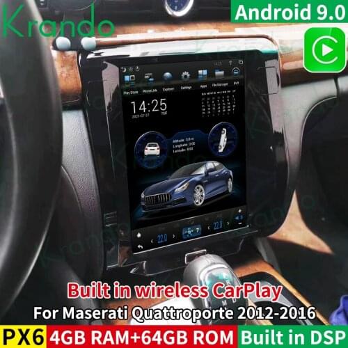 Krando 12.1" vertical screen android 9.0 For Maserati Quattroporte 2012-2016 car audio system with touch screen carplay