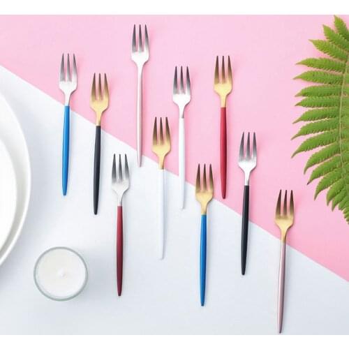 Fruit Fork Luxury West Flatware Stainless Steel Cake Dessert Forks Lovely Fork Used for Cake In Party Kitchenware Restaurant