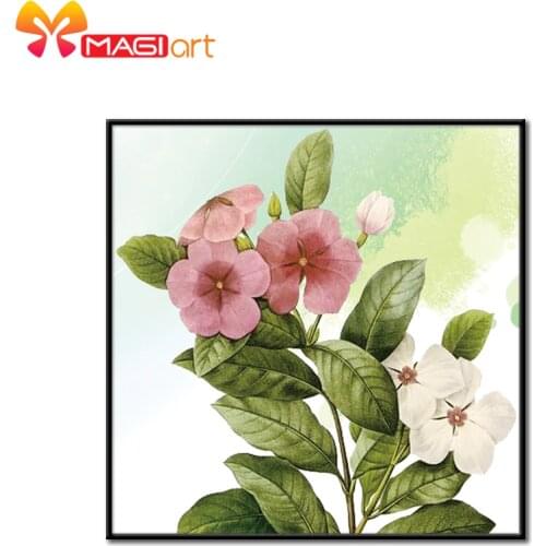 Cross stitch kits Embroidery needlework sets 11CT water soluble canvas patterns 14CT purple and white flowers-NCMF179