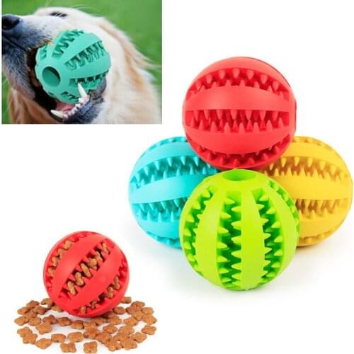Funny Pet Dog Rubber Chew Ball Feed Toys Pets Interactive Toy Ball Non-toxic Large Dog Puppy Tooth Cleaning Ball