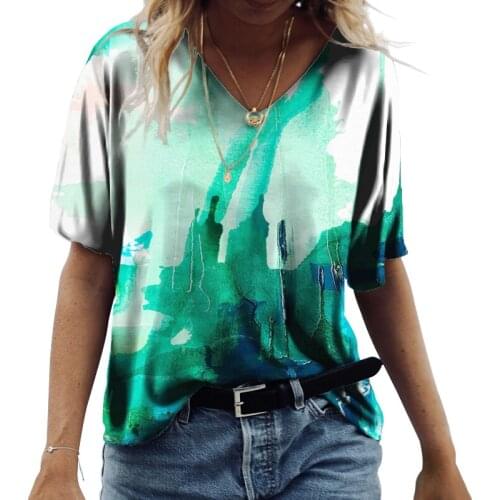 2021 Summer Print T-Shirts Womens Clothes Fashion Casual Harajuku Short Sleeve Office Ladies Beach Holiday Home Tops Streetwear