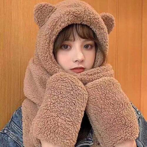 Winter Woman Cute Hat Students Like Plush Keeps Warm Popular Social Networks Girl Should Tide Products Hat Scarf Gloves One