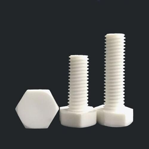 10pcs M10 Hexagon Insulated screw Acid and alkali resistance Plastic bolt Corrosion protection Polypropylene PP 8mm-60mm Length