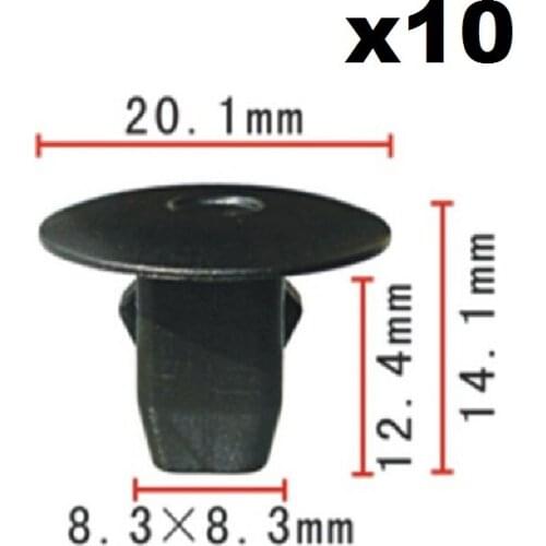 10x Nylon For Honda Accord Fender Apron Grommet Clip Tapping Screw 5mm 20x12x9mm / Mudguard fixed buckle