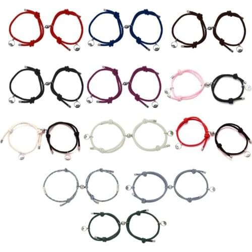 2Pcs Friendship Rope Braided Distance Couple Magnetic Bracelet Kit Lover Jewelry Au09 21 Dropshipping