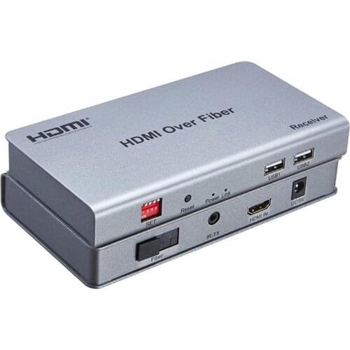 20km HDMI KVM Extender over Fiber Optic Cable 1080p HDMI Transmitter Receiver Audio Video Converter Support USB Keyboard Mouse
