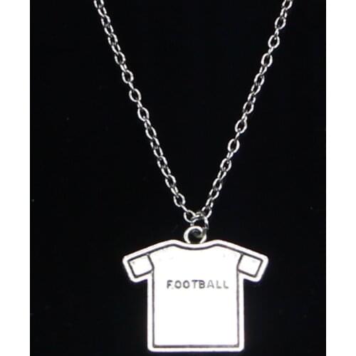 20pcs New Fashion Necklace 26x23mm football cloth Pendants Short Long Women Men Colar Gift Jewelry Choker