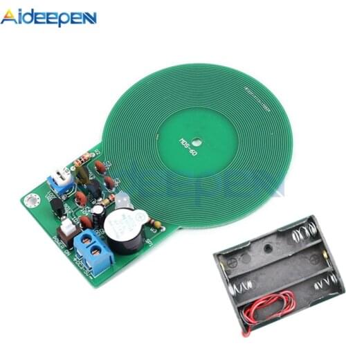 DC 3V-5V 40mA 60mm Non-contact Metal Detector Module Electronic Part Metal Detector Sensor Board With AA Battery Case DIY Kit