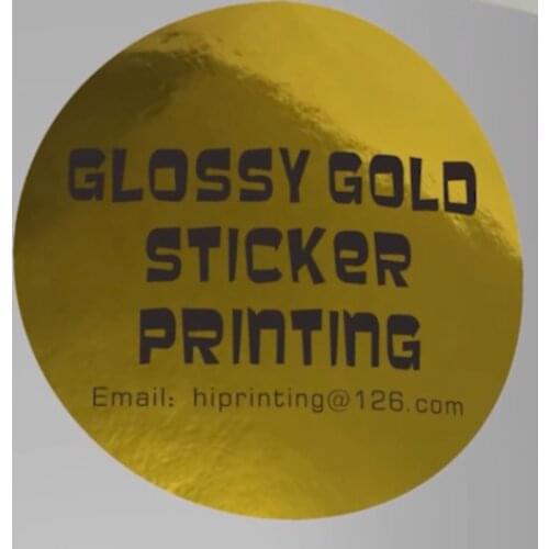 Business sticker cheap price gold foil paper print