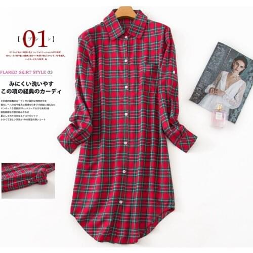 100% Knitted cotton nightdress women nightgowns Spring Summer sleepwear women sleepshirts Fresh Plus size Women nightwear