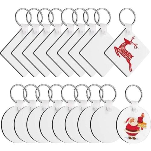 Dye Sublimation Blank Wooden Keychain MDF Blank Keychain with Key Ring Thermal Transfer Printing Key Chain for Present