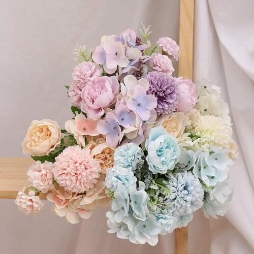 7 Head European-Style Colorful Peonies Artificial Fake Flowers Wedding Guides Decor Home Interior Personalized Floral Decoration