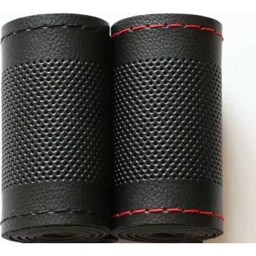 DIY Micro Fiber leather Braid Car steering wheel cover With Needle Thread Car styling