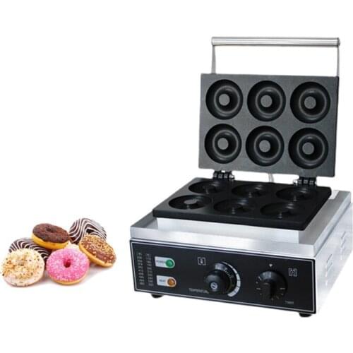 DS-6A Commercial Donut Machine Stainless Steel 6-Grid Dessert Making 220V/110V Commercial Snack Machine