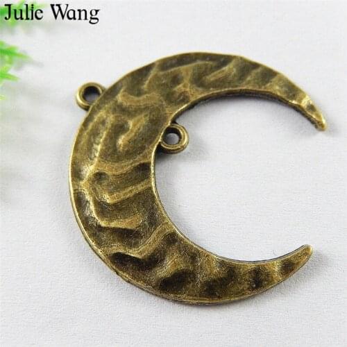 Julie Wang 10pcs Alloy Crescent Moon Antique Bronze Color Charms Necklace Pendants Earrings Findings Jewelry Making Accessory