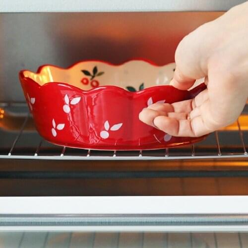 Plant flower pattern tableware ceramic fruit salad bowl noodle soup household bowl