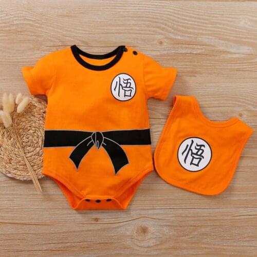 Dragon DBZ Anime Summer Baby Boy Romper Bodysuit Sets Children Costume Suit Tracksuit for Newborns Outfit Halloween 2021