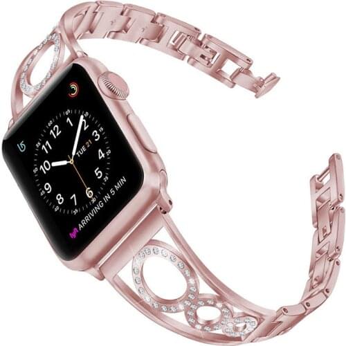 Luxury Stainless Steel Metal Strap for Apple watch band 38mm 42mm 40mm 44mm diamond Strap for iwatch Series SE 6 5 4 3 2 1 Band