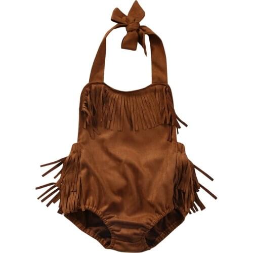 Fashion Cotton Kids Baby Girl Tassels Jumpsuit The original wind Bodysuit Kid Clothes Outfit Sunsuit