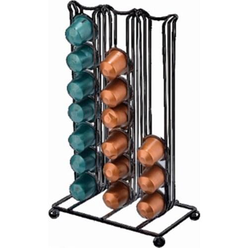 Tabletop 42 Capsule Coffee Pod Holder Tower Stand Rack for Coffee Capsule Storage
