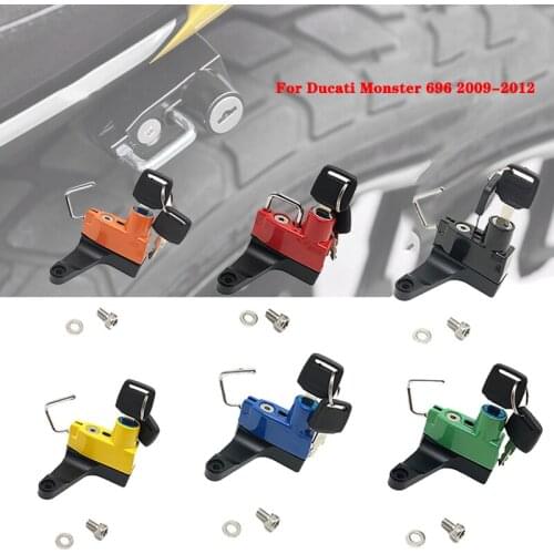 New arrives Motorcycle Aluminum alloy Helmet Lock with 2 Keys for Ducati Monster 696 2009 2010 2011 2012 Motorcycle Accessories