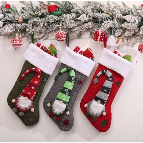 New Year Decor Faceless Doll Christmas Stocking Gift Bags Christmas Socks Christmas Tree Fireplace Christmas Decorations 2022