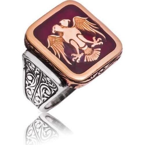 Original silver , Double Headed Eagle Male ,Ring, Good Quality and Affordable Eagle - Claw ,Rings Types