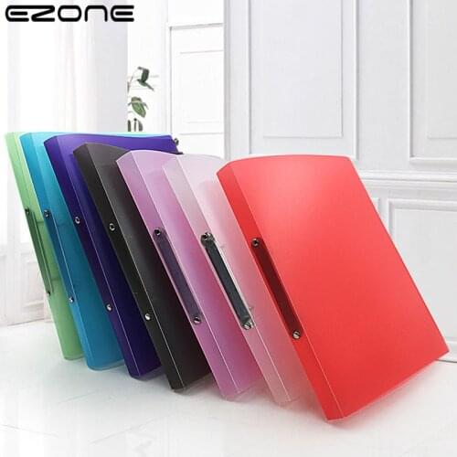 EZONE A4 Folder Board Plastic 2-hole Data Binder File Folder Desktop Organizer Student Stationery for School Waterproof