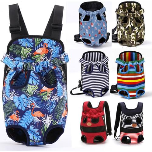 Pet Products Portable Outdoor Cat Dog Bag Pet Breathable Cartoon Print Canvas Backpack Puppy Travel Carrier for Small Dog