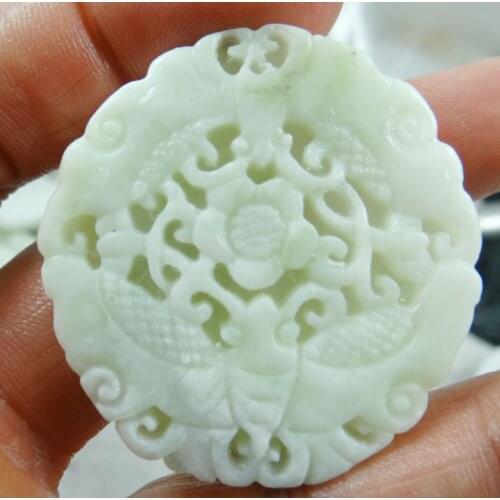 Natural stone Quartz Crystal Chinese stone hand-carved statue of butterfly amulet pendant for diy Jewelry making necklace