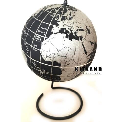 Cork English edition globe world map decoration cork earth globe with silver base Geography terrestrial tellurion