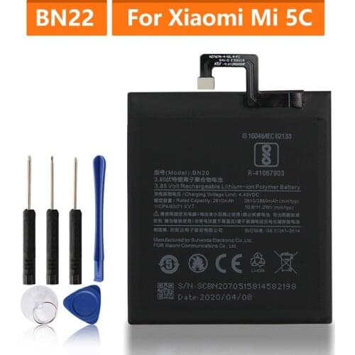 Original Replacement Battery For Xiaomi Mi 5C M5C BN20 Genuine Phone Battery 2860mAh