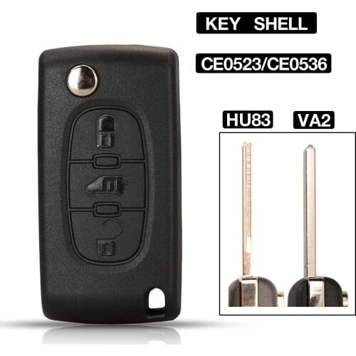 Kutery CE0523 CE0536 Replacement For Peugeot Citroen Xsara Picasso Berlingo HU83/VA2 Blade Flip Remote Key Case 3BTN Car Styling