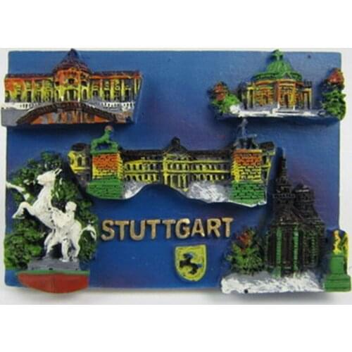 Stuttgart Germany Tourism Souvenirs Fridge Magnets Handmade Resin Refrigerator Magnetic Message Stickers Home Decor Decoration