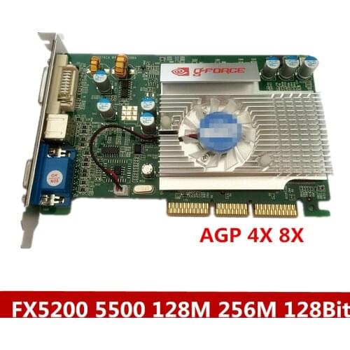 AGP Video card FX5200 128M 128Bit supports 8x 4x interface motherboard