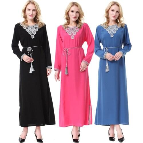 Vintage Women Casual Dress Long Sleeve Abaya Soft Dress For Muslim Woman Islam Prayer Caftan Marocain Dresses Robe Ladies CN-085