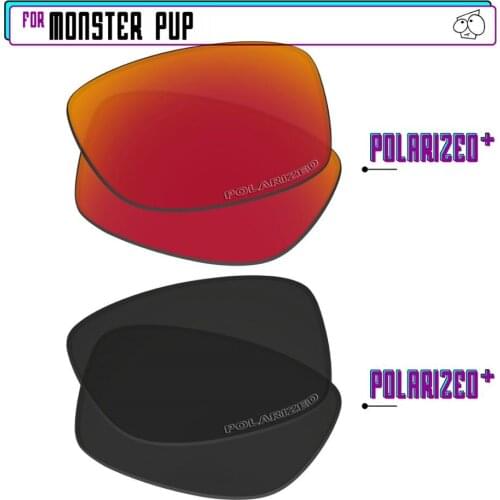 EZReplace Polarized Replacement Lenses for - Oakley Monster Pup Sunglasses - BlackPPlus-RedPPlus