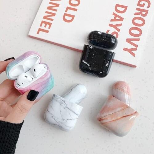 Shockproof Marble Hard Case Cover Earphone Case for Apple AirPods 2nd 1nd Earphone Capa Headphone Coque for Airpods Shell