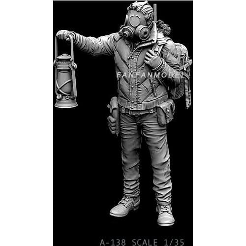 1/35 55mm Resin Figure Kits Lantern Pathfinder Resin Soldier self-assembled A-138
