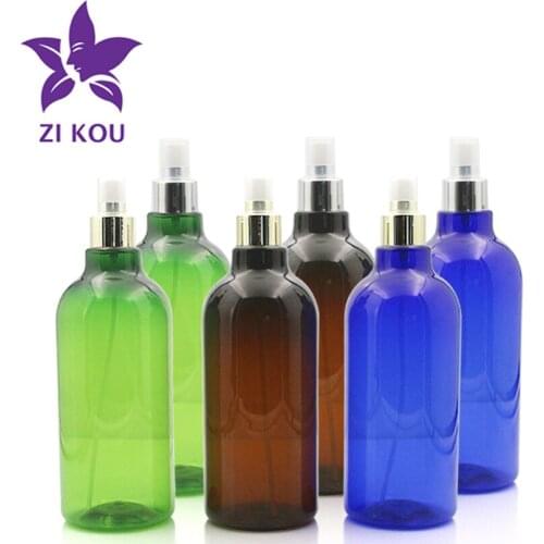 1 pcs 500ml spray bottle Long neck PET round plastic bottle with golden aluminum mist sprayer Free Shipping
