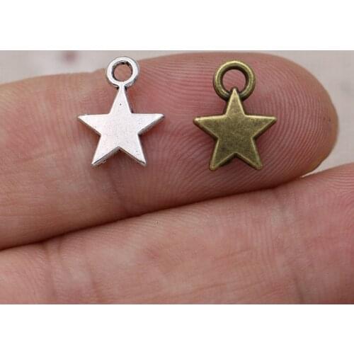 25pcs Antique Bronze Plated Star Charms Pendants for Jewelry Making Jewelry Findings DIY Handmade Craft 12x9mm