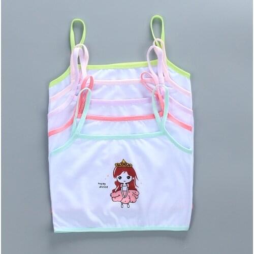 3Pcs Single Layer Girl Student Vest Sling Adolescence Pure Cotton 8 to 15 Years Old Small Vest Single Layer Girl Vest