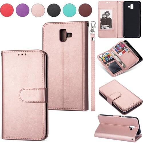 50pcs/lot Ultra-thin Classic 9 card leather cell phone cover case for Samsung Galaxy J4 plus/J4 Prime J6 plus/J6 Prime 2018 case