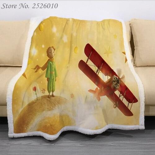 Throw blanket The Little Prince 3D Velvet Plush Blanket Bedspread For Kids Girls Sherpa Blanket Couch Quilt Cover Travel 05