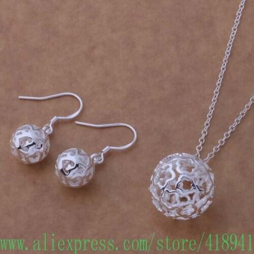 Free shipping silver plated Jewelry Sets Earring 317 + Necklace 338 /eesamvza bfuajxba AS224