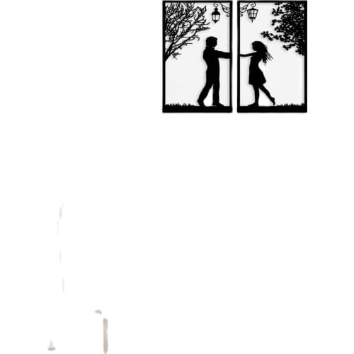 Decor Wood Frame Woman Hand Face Decor Mdf Canvas Painting Pictures Black You and Me Laser Cut Wall Decor