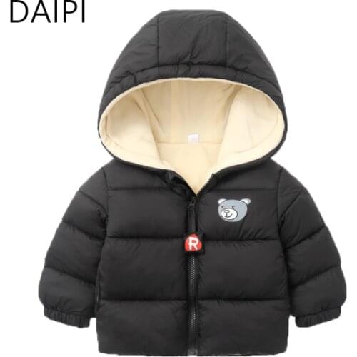 Childrens Winter Jacket Plush Rainbow Color Kids Down Cotton Boy Jacket Hooded Childrens Jacket Baby Girl Coat Boys Clothing