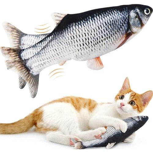 Floppy Fish Cat Toy Moving Fish Toy for Cats Interactive Flopping Cat Kicker Fish Toy Dancing Wiggle Fish Catnip Toys