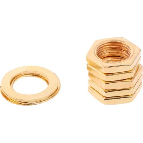 7pcs Iron Jack Socket Connector Nuts with Washers Set for Electric Guitar Bass Parts